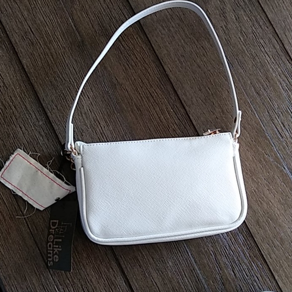 Like Dreams White pouch handbag with Gold chain accent - Picture 2 of 7